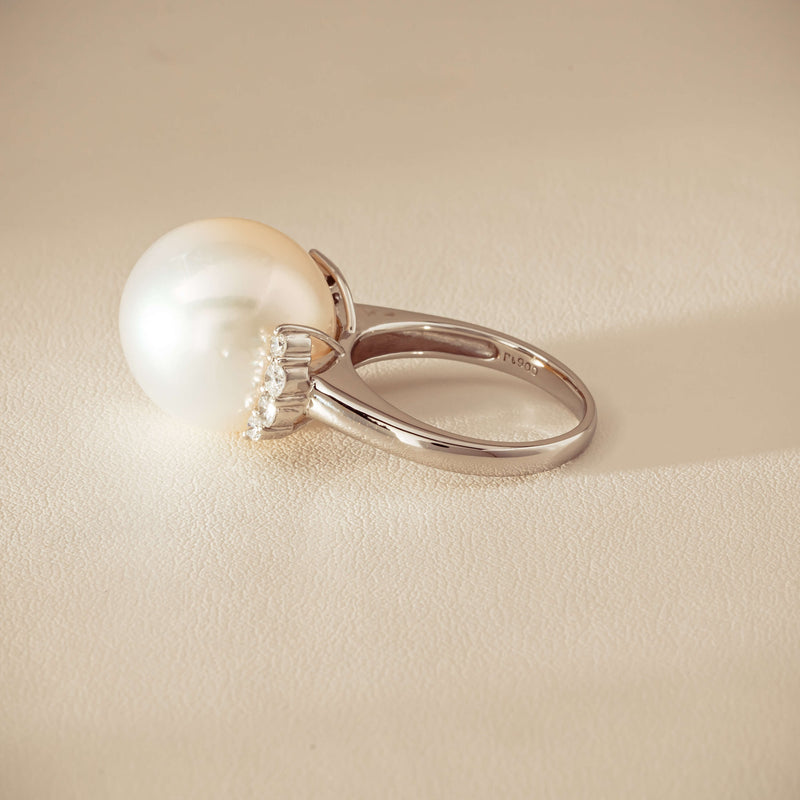 Deja Vu Platinum 16.7mm South Sea Pearl & Diamond Ring - Ring - Walker & Hall