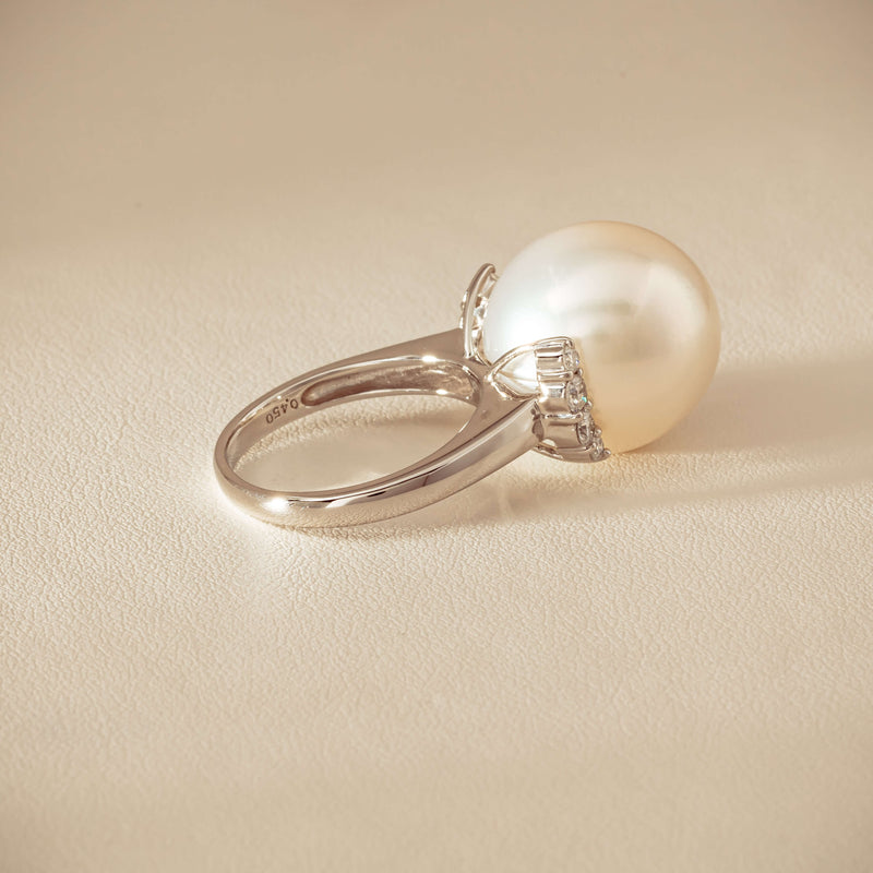 Deja Vu Platinum 16.7mm South Sea Pearl & Diamond Ring - Ring - Walker & Hall