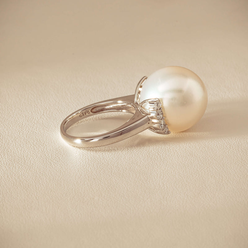 Deja Vu Platinum 16.7mm South Sea Pearl & Diamond Ring - Ring - Walker & Hall