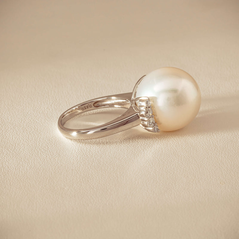 Deja Vu Platinum 16.7mm South Sea Pearl & Diamond Ring - Ring - Walker & Hall