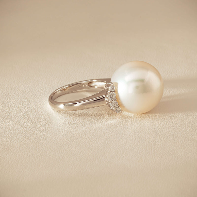 Deja Vu Platinum 16.7mm South Sea Pearl & Diamond Ring - Ring - Walker & Hall