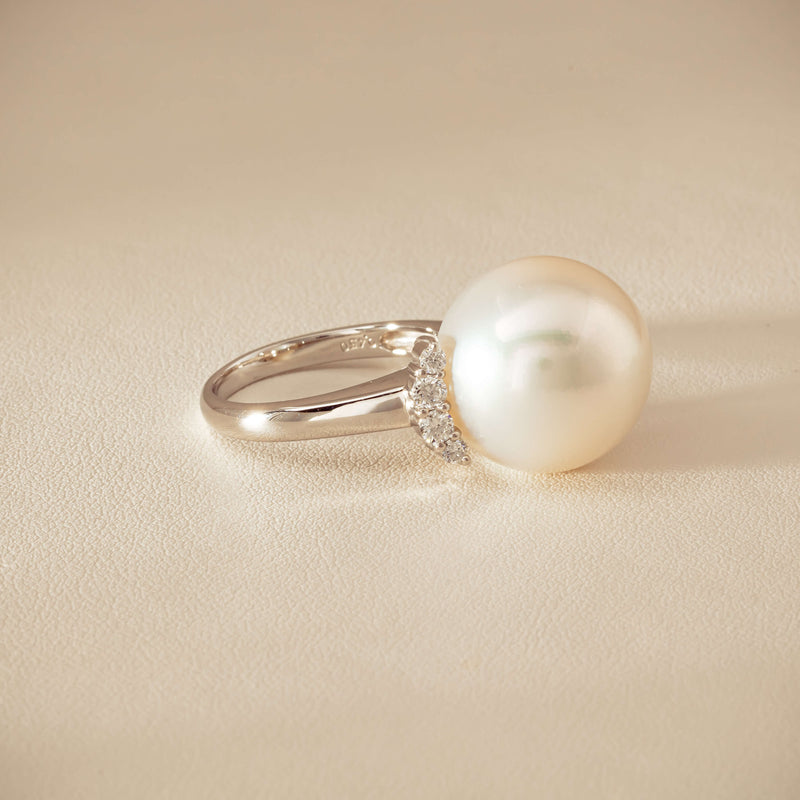 Deja Vu Platinum 16.7mm South Sea Pearl & Diamond Ring - Ring - Walker & Hall