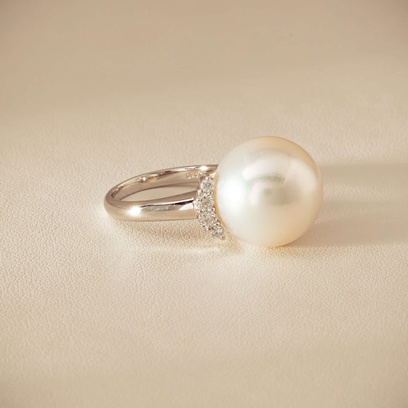 Deja Vu Platinum 16.7mm South Sea Pearl & Diamond Ring - Ring - Walker & Hall