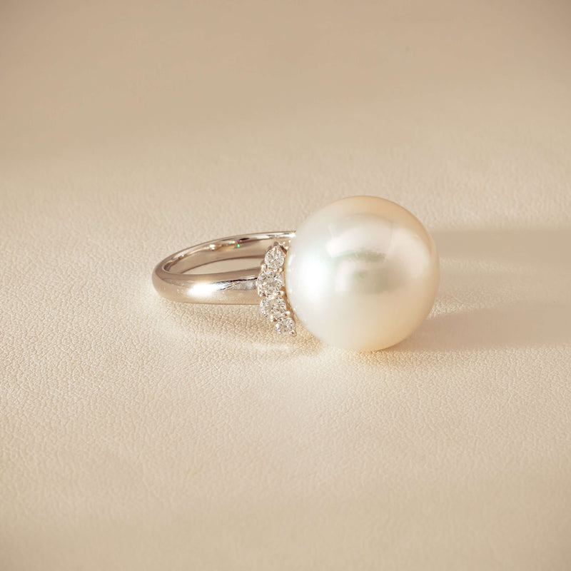 Deja Vu Platinum 16.7mm South Sea Pearl & Diamond Ring - Ring - Walker & Hall