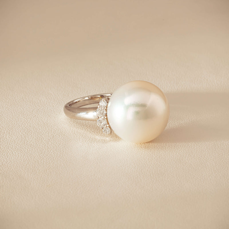 Deja Vu Platinum 16.7mm South Sea Pearl & Diamond Ring - Ring - Walker & Hall