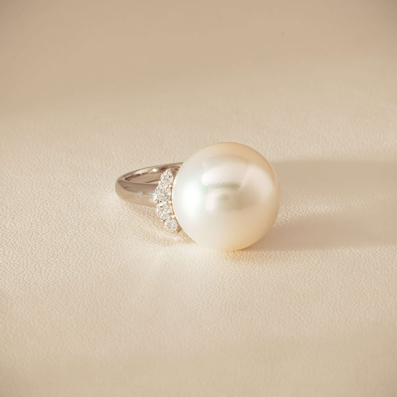 Deja Vu Platinum 16.7mm South Sea Pearl & Diamond Ring - Ring - Walker & Hall