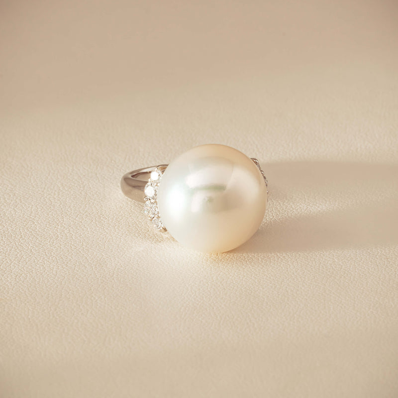 Deja Vu Platinum 16.7mm South Sea Pearl & Diamond Ring - Ring - Walker & Hall