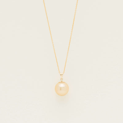 9ct Yellow Gold Golden South Sea Pearl Pendant - Necklace - Walker & Hall
