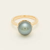 18ct Yellow Gold 10.9mm Black Pearl Selene Ring - Ring - Walker & Hall