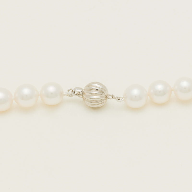9ct White Gold Akoya 8.5-9mm Pearl Strand 46cm - Necklace - Walker & Hall