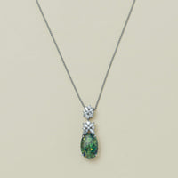Deja Vu Platinum 4.11ct Opal & Diamond Pendant - Necklace - Walker & Hall