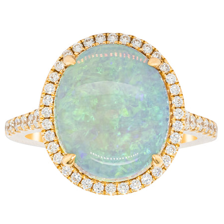 18ct Yellow Gold 4.05ct Opal & Diamond Sierra Ring - Ring - Walker & Hall