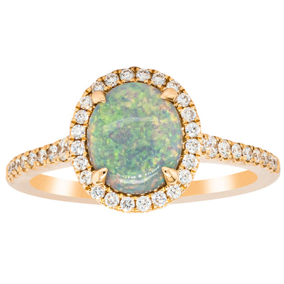 18ct Yellow Gold .95ct Opal & Diamond Sierra Ring - Ring - Walker & Hall