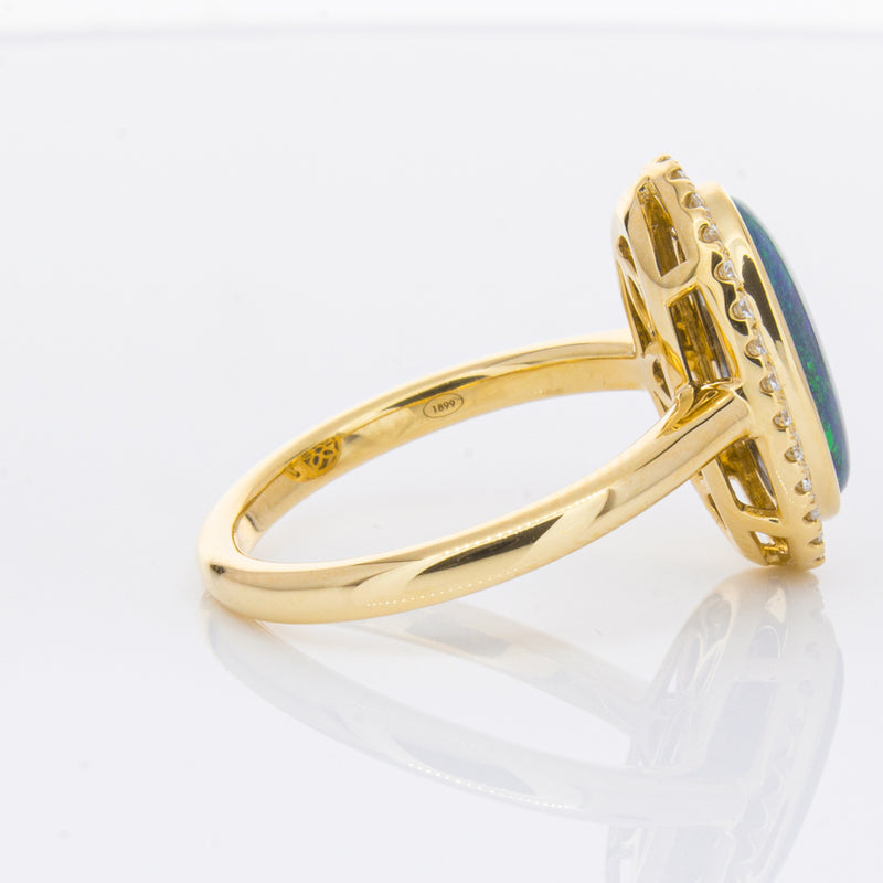 18ct Yellow Gold 2.36ct Opal & Diamond Ring-Ring-Walker & Hall