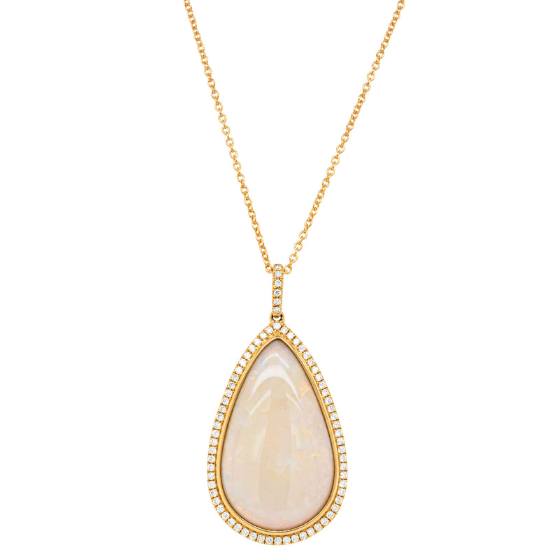 18ct Yellow Gold 8.62ct Opal & Diamond Isla Pendant