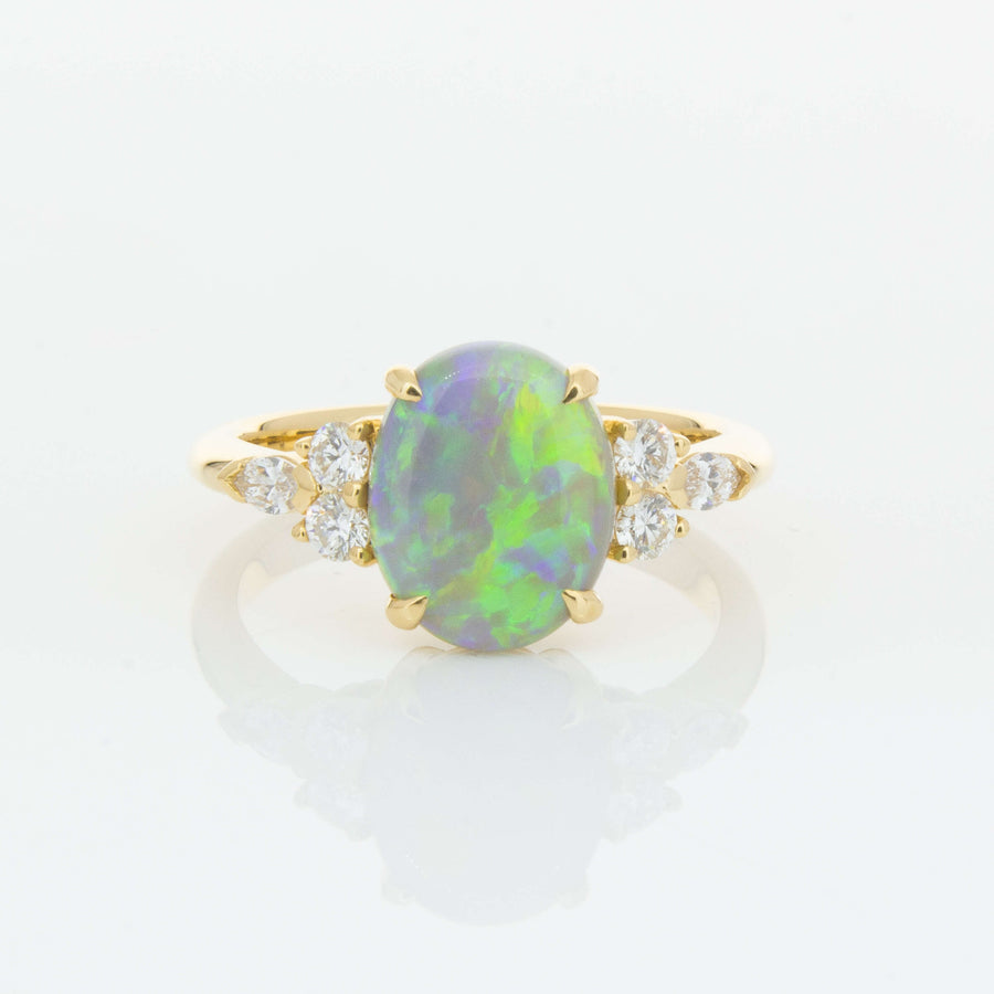 18ct Yellow Gold 1.89ct Opal & Diamond Oriana Ring