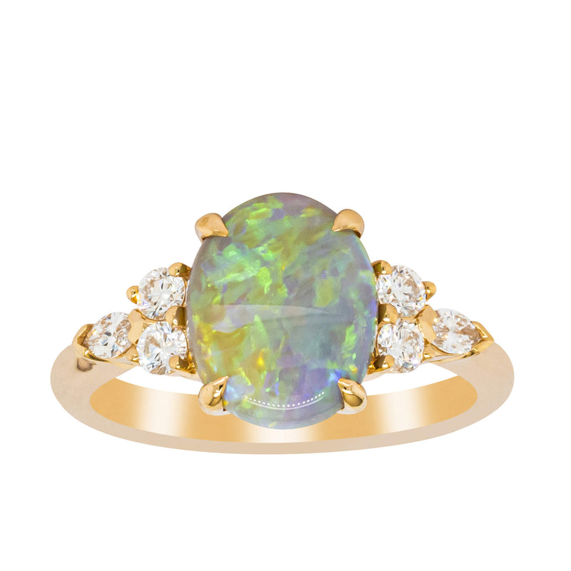 18ct Yellow Gold 1.89ct Opal & Diamond Oriana Ring