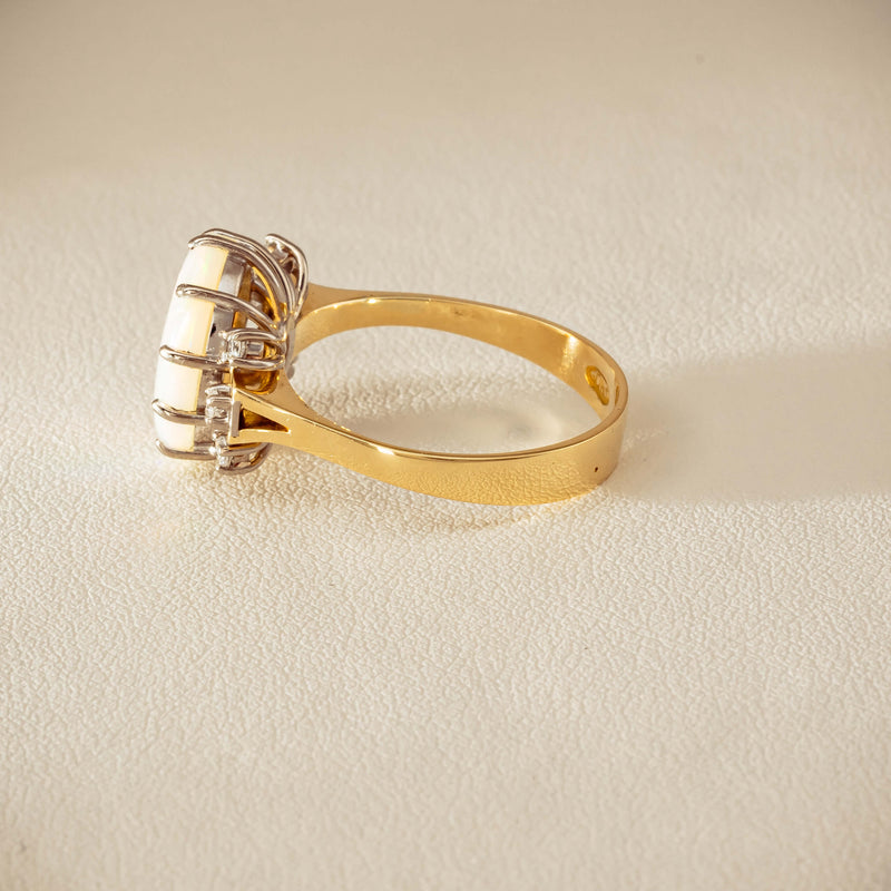 Deja Vu 18ct Yellow Gold Opal & Diamond Ring - Ring - Walker & Hall