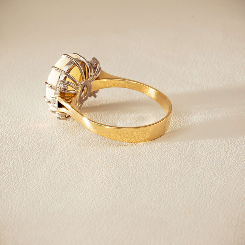 Deja Vu 18ct Yellow Gold Opal & Diamond Ring - Ring - Walker & Hall