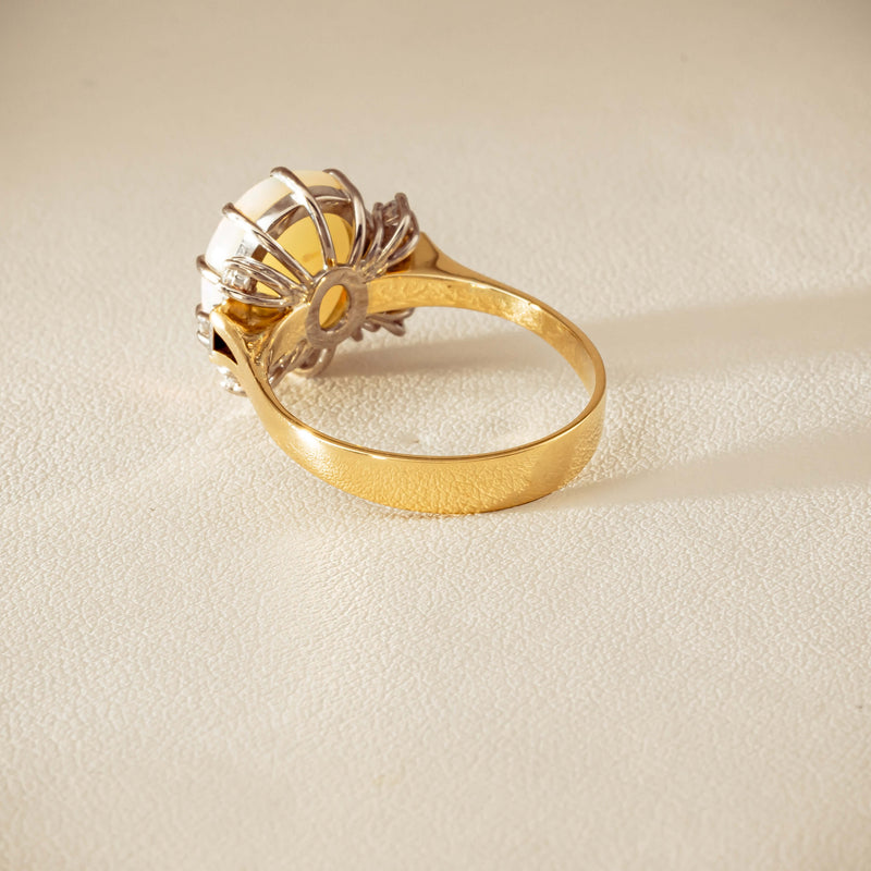 Deja Vu 18ct Yellow Gold Opal & Diamond Ring - Ring - Walker & Hall