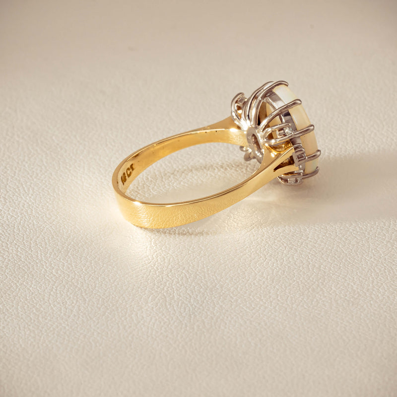 Deja Vu 18ct Yellow Gold Opal & Diamond Ring - Ring - Walker & Hall