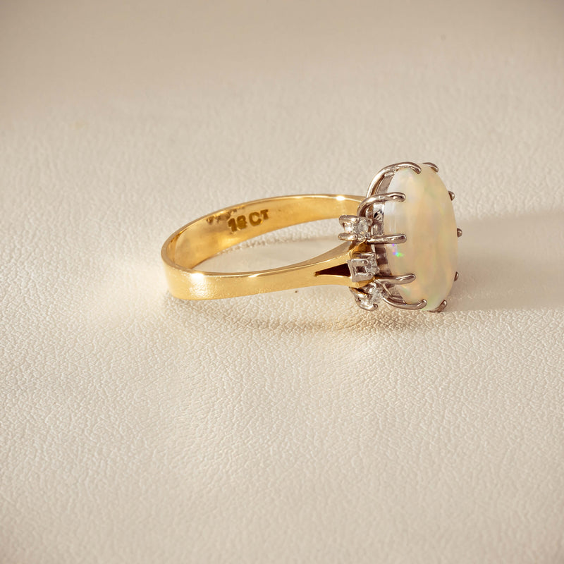 Deja Vu 18ct Yellow Gold Opal & Diamond Ring - Ring - Walker & Hall