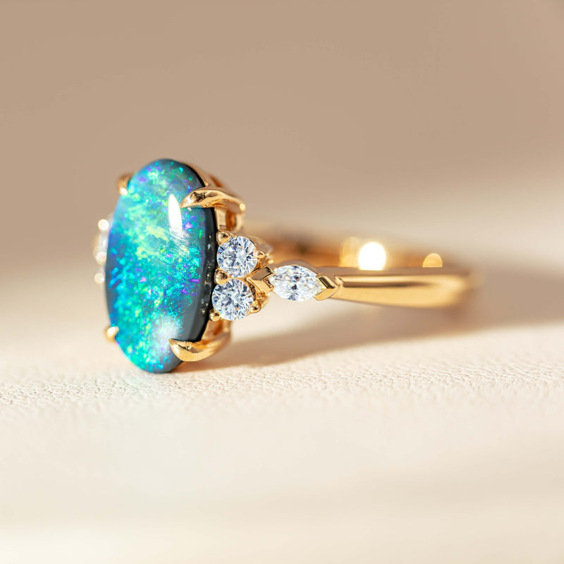 18ct Yellow Gold 1.48ct Opal & Diamond Oriana Ring-Ring-Walker & Hall