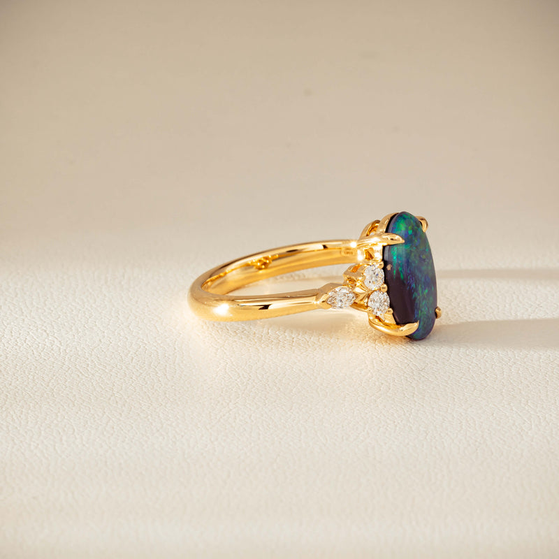 18ct Yellow Gold 1.48ct Opal & Diamond Oriana Ring-Ring-Walker & Hall