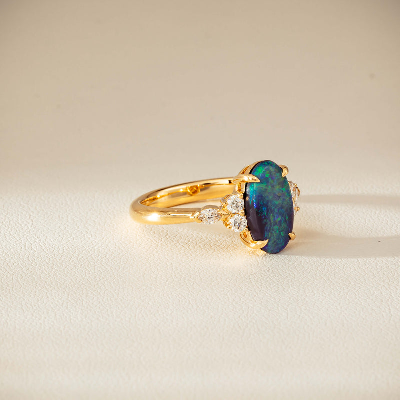 18ct Yellow Gold 1.48ct Opal & Diamond Oriana Ring-Ring-Walker & Hall