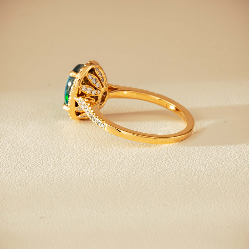 18ct Yellow Gold 1.82ct Opal & Diamond Sierra Ring - Ring - Walker & Hall