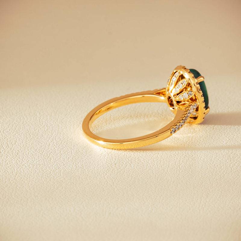 18ct Yellow Gold 1.82ct Opal & Diamond Sierra Ring - Ring - Walker & Hall