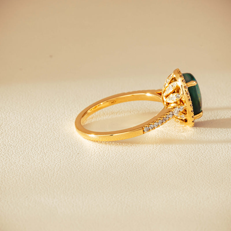 18ct Yellow Gold 1.82ct Opal & Diamond Sierra Ring - Ring - Walker & Hall