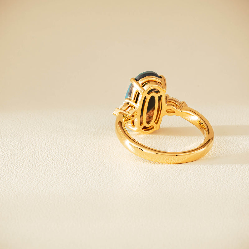 18ct Yellow Gold 2.65ct Opal & Diamond Ayla Ring - Ring - Walker & Hall