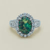 Deja Vu Platinum 3.08ct Opal & Diamond Cluster Ring - Ring - Walker & Hall