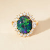 18ct Yellow Gold 4.27ct Opal & Demi Lune Diamond Ring - Ring - Walker & Hall