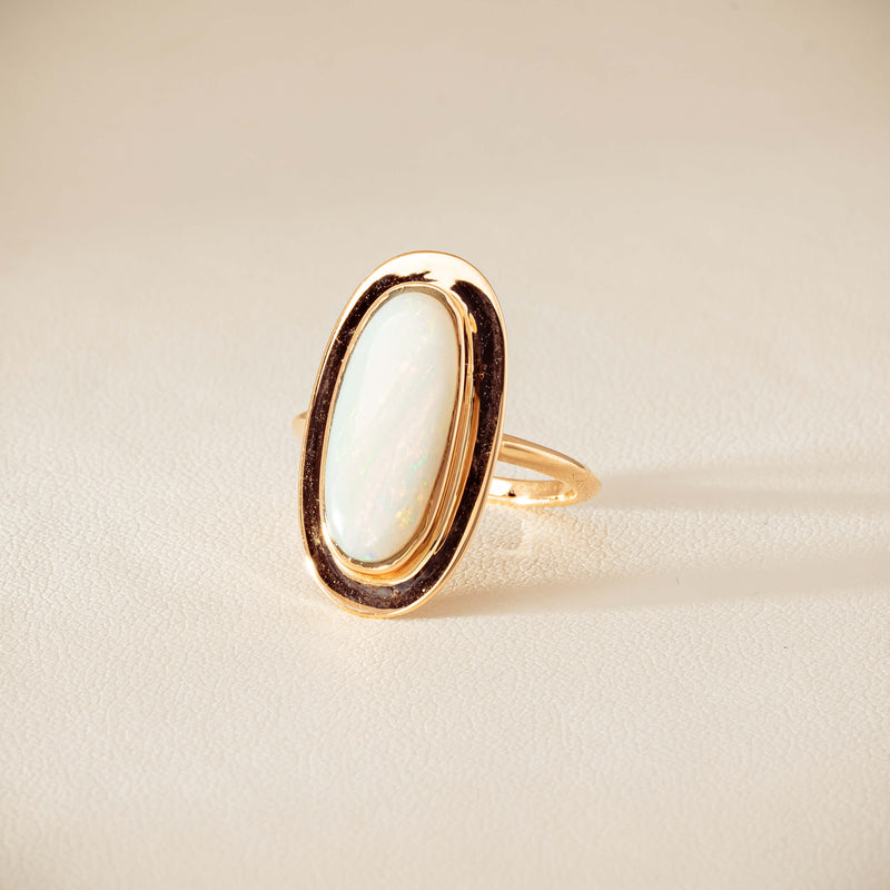 Deja Vu 15ct Rose Gold Opal Bezel-Set Ring - Ring - Walker & Hall