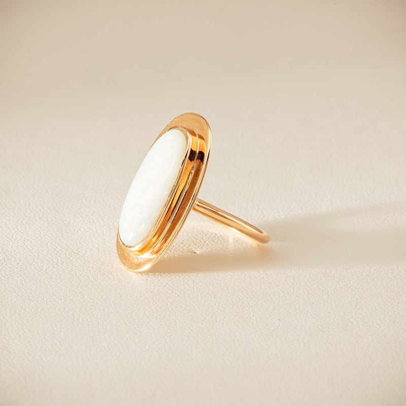 Deja Vu 15ct Rose Gold Opal Bezel-Set Ring - Ring - Walker & Hall