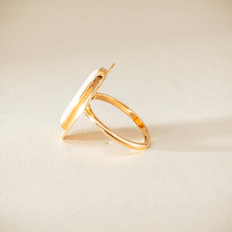 Deja Vu 15ct Rose Gold Opal Bezel-Set Ring - Ring - Walker & Hall