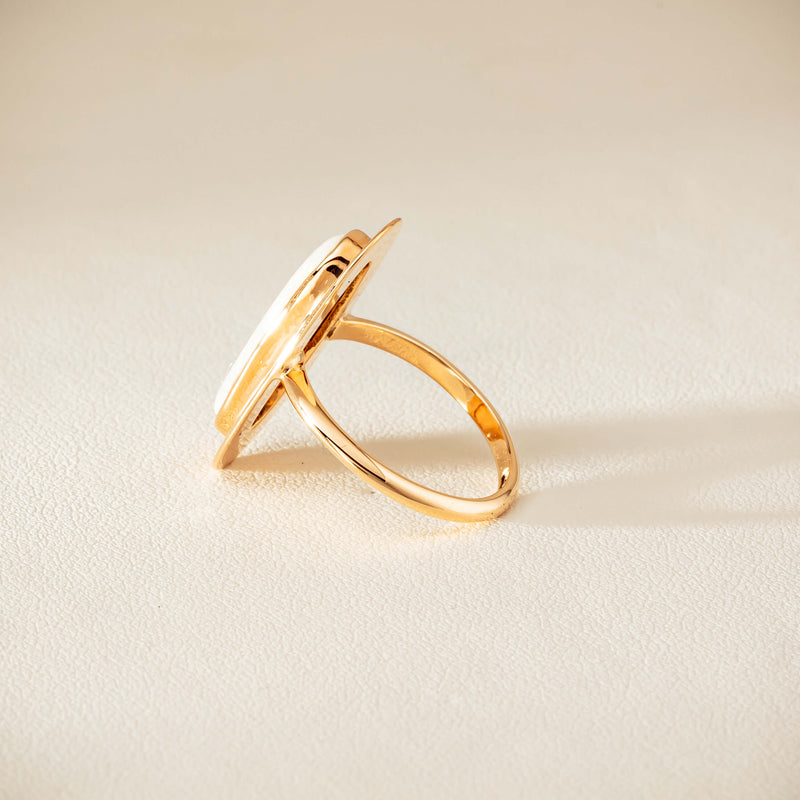 Deja Vu 15ct Rose Gold Opal Bezel-Set Ring - Ring - Walker & Hall