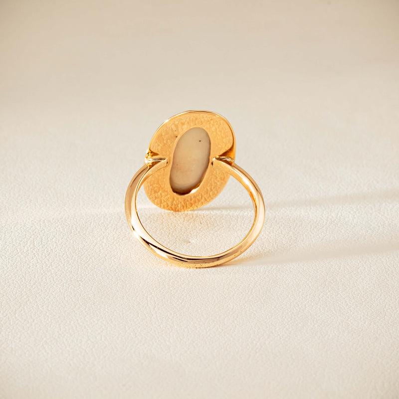 Deja Vu 15ct Rose Gold Opal Bezel-Set Ring - Ring - Walker & Hall