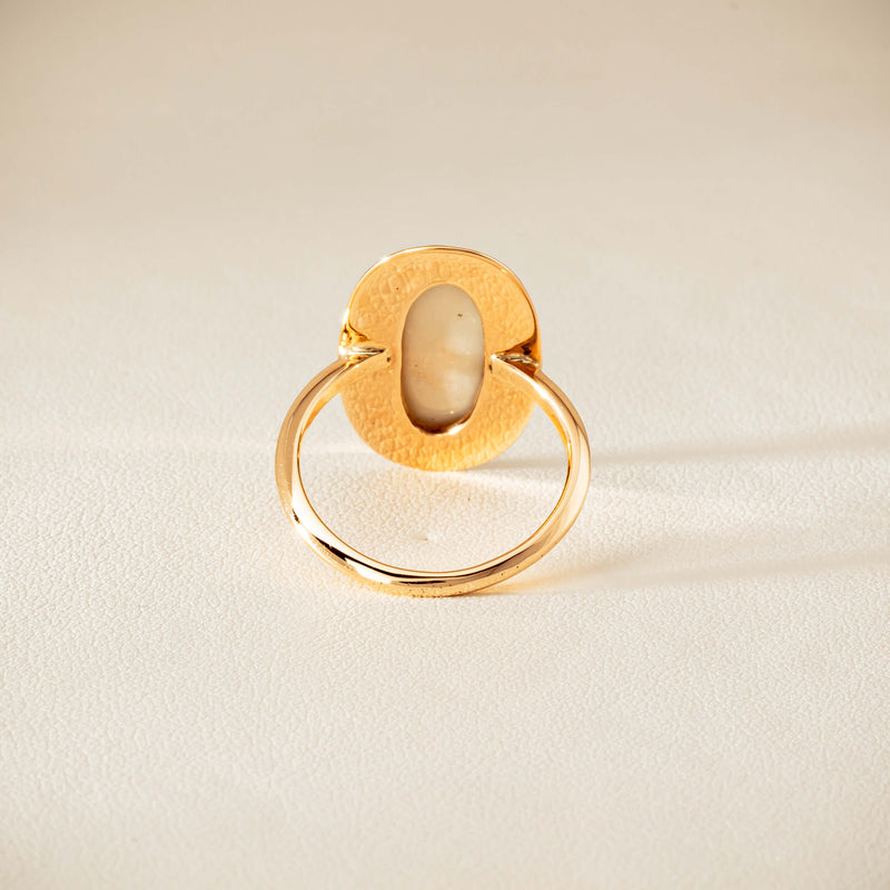 Deja Vu 15ct Rose Gold Opal Bezel-Set Ring - Ring - Walker & Hall