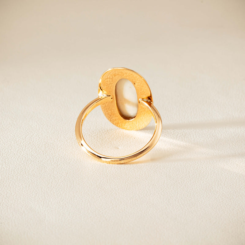 Deja Vu 15ct Rose Gold Opal Bezel-Set Ring - Ring - Walker & Hall