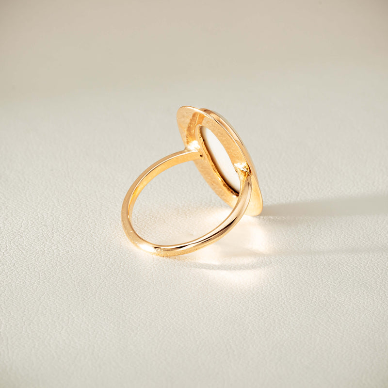 Deja Vu 15ct Rose Gold Opal Bezel-Set Ring - Ring - Walker & Hall