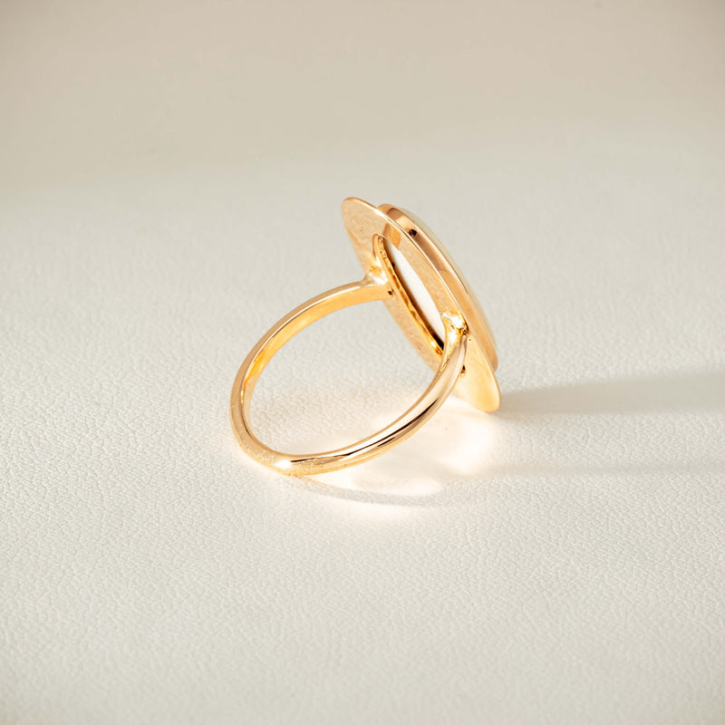 Deja Vu 15ct Rose Gold Opal Bezel-Set Ring - Ring - Walker & Hall
