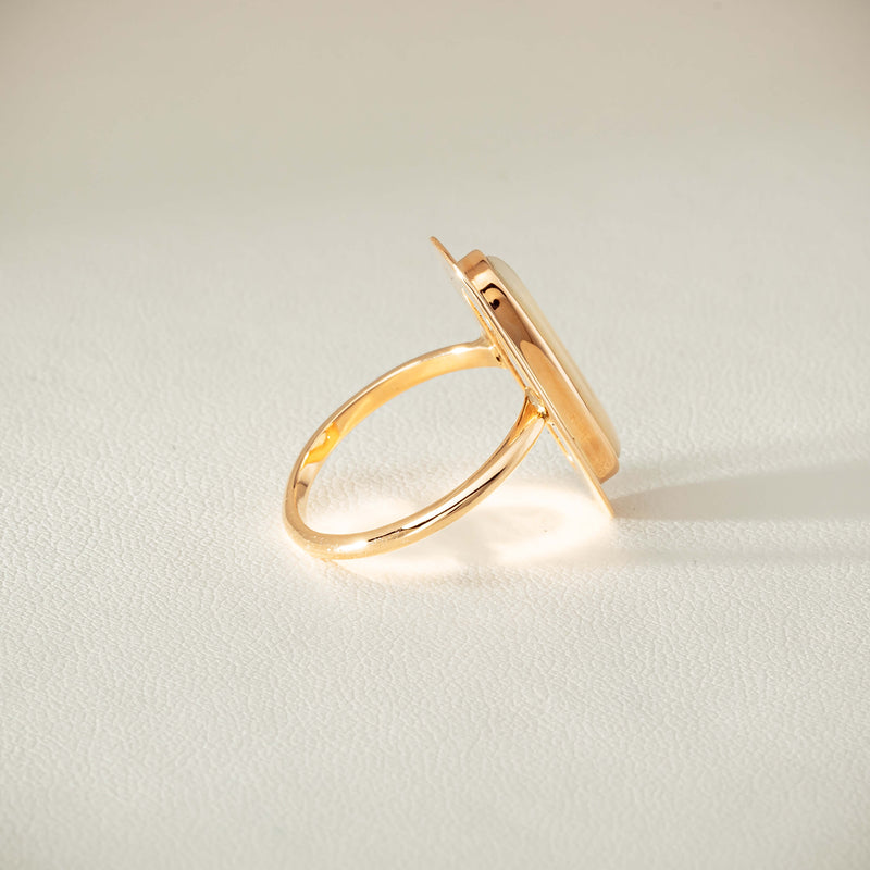 Deja Vu 15ct Rose Gold Opal Bezel-Set Ring - Ring - Walker & Hall