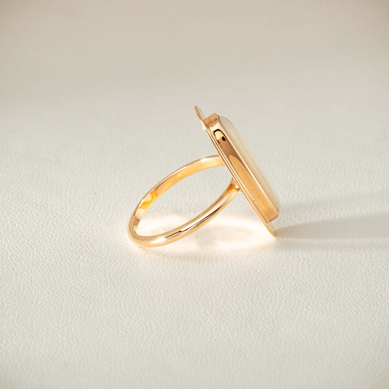Deja Vu 15ct Rose Gold Opal Bezel-Set Ring - Ring - Walker & Hall