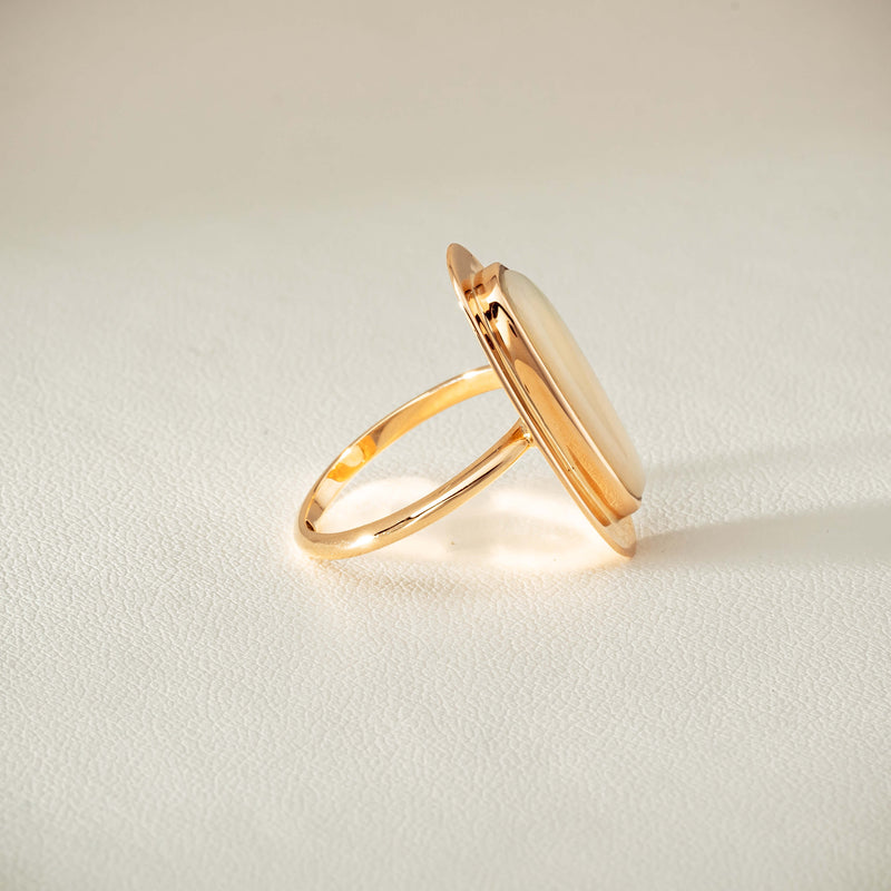 Deja Vu 15ct Rose Gold Opal Bezel-Set Ring - Ring - Walker & Hall
