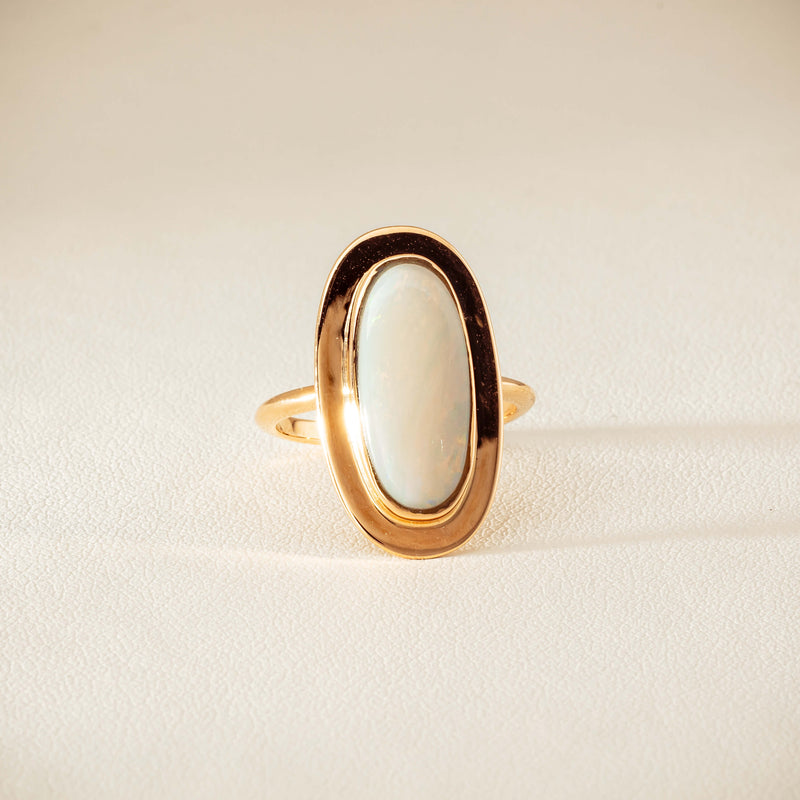 Deja Vu 15ct Rose Gold Opal Bezel-Set Ring - Ring - Walker & Hall