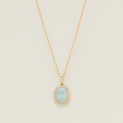 18ct Yellow Gold 1.40ct Opal & Diamond Nina Pendant - Necklace - Walker & Hall