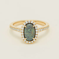 18ct Yellow Gold 1.25ct Opal & Diamond Sierra Ring